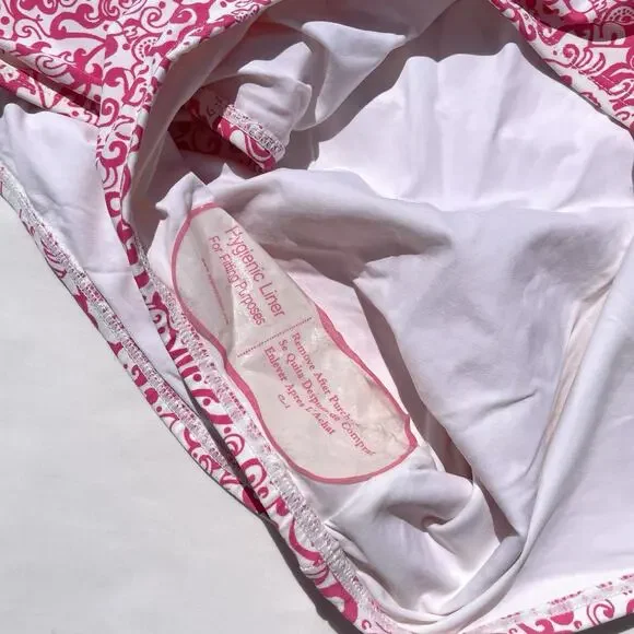 Lilly Pulitzer One Piece Halter Swimsuit Womens 14 Pink White Sea Animal Print - Picture 9 of 9